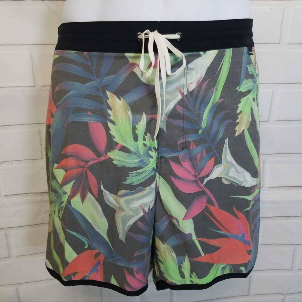 NWT Hurley Volley Swim Trunks Multicolor Floral 38